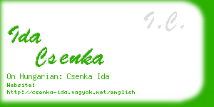 ida csenka business card